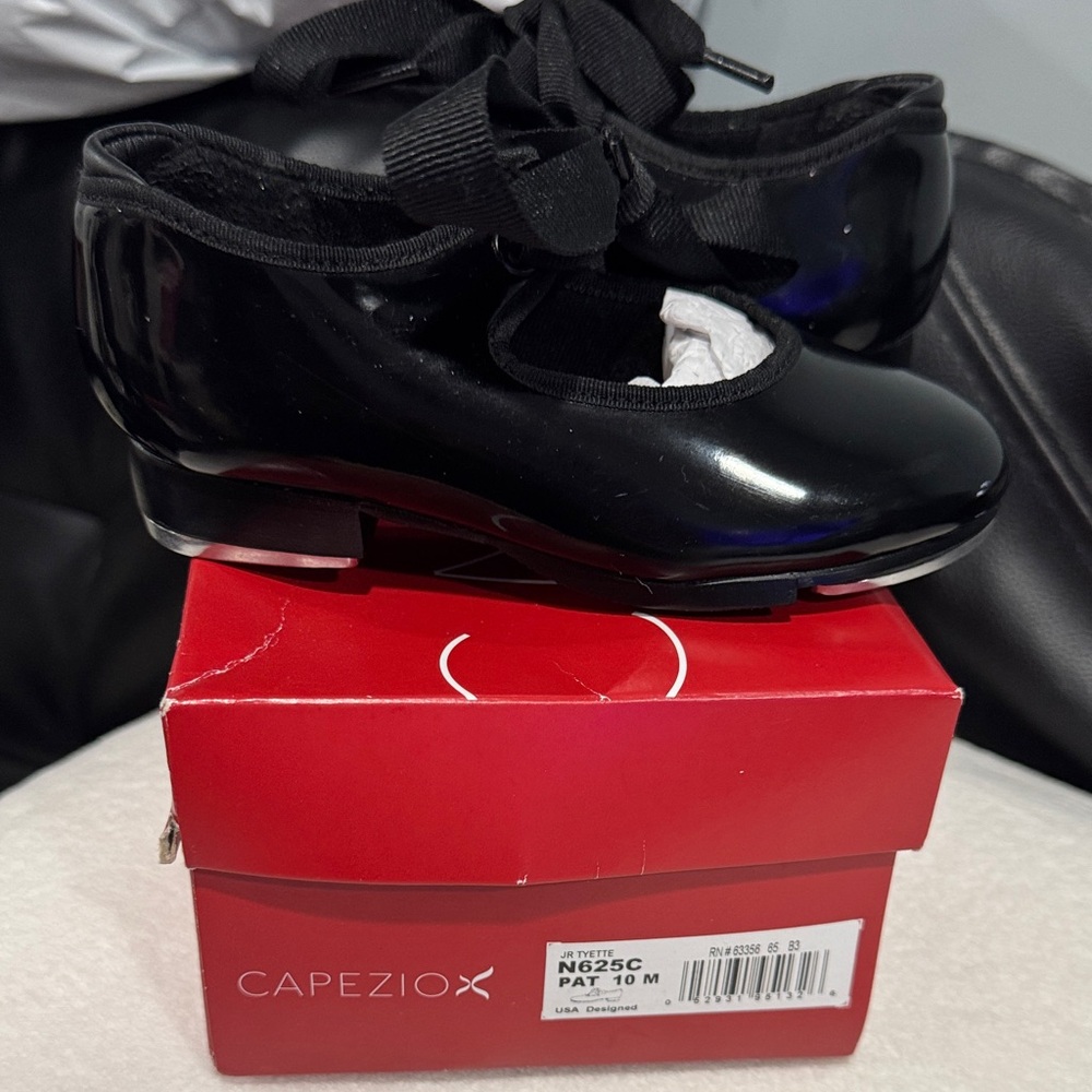 Capezio Women's Glossy Black Tap Flats